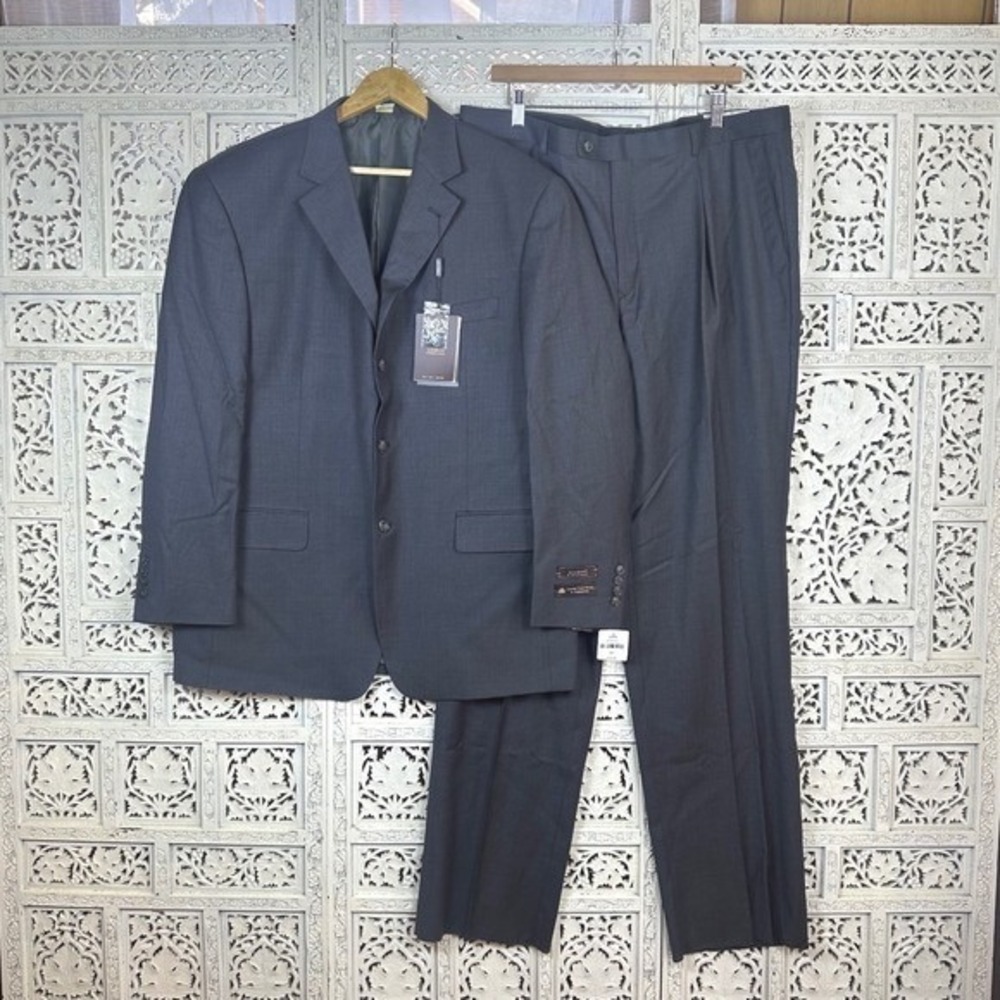READ Mens Giorgio Cosani Dark Gray Wool Cashmere Suit 3 Button‎ 46R 40W NEW